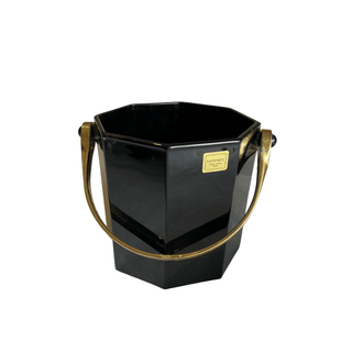 Arcoroc France Octime Black Glass Ice Bucket