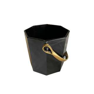 Arcoroc France Octime Black Glass Ice Bucket