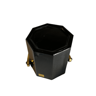 Arcoroc France Octime Black Glass Ice Bucket