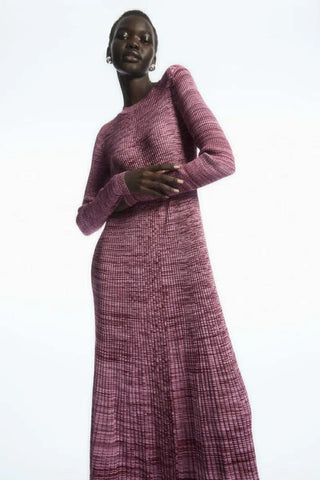 COS Mélange Ribbed Midi Dress