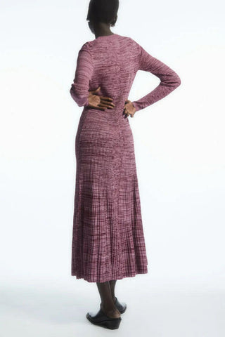 COS Mélange Ribbed Midi Dress back