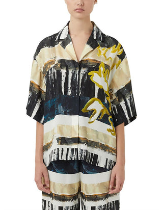Camilla and Marc Skye Printed Short Sleeve Shirt FRONT VIEW