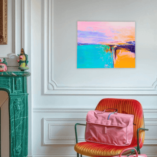 Original Acrylic on Canvas Titled Coastal Mirage, Contemporary Landscape by Emerging Australian Artist C. Saunders
