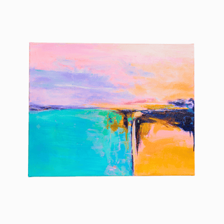Original Acrylic on Canvas Titled Coastal Mirage, Contemporary Landscape by Emerging Australian Artist C. Saunders