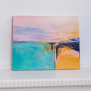 Original Acrylic on Canvas Titled Coastal Mirage, Contemporary Landscape by Emerging Australian Artist C. Saunders