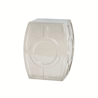 Coco Republic "O" Ceramic Accent Garden Stool in Ivory