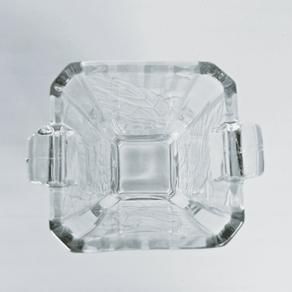 Czech Pressed Art Deco Glass Vase, Maison SPIP (Société Parisienne d'Importation de Porselaines), France 1930s