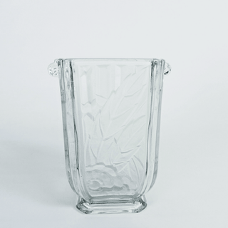 Czech Pressed Art Deco Glass Vase, Maison SPIP (Société Parisienne d'Importation de Porselaines), France 1930s