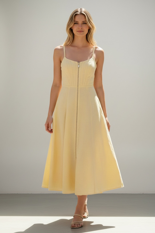 Zimmermann Zip-Detailed Linen Midi Dress