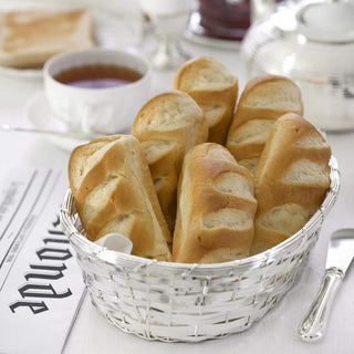 Silver-Plated Oval Braided Wire Bread Basket
