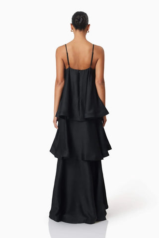 Elliatt Tilly Tiered Maxi Dress in Black Renascence Studio BACK
