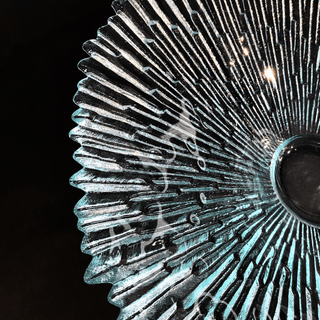 Mid-Century Modern Pavel Panek Starburst Glass Bowl, Libochovice Sklo Union, Czech Bohemian