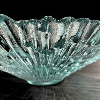 Mid-Century Modern Pavel Panek Starburst Glass Bowl, Libochovice Sklo Union, Czech Bohemian