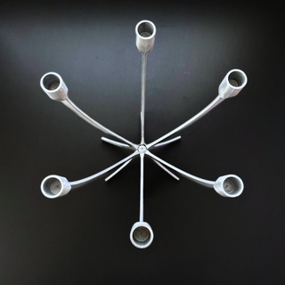 Retro IKEA 6-arm Brushed Metal 'Ceremoni' Candelabra by Sigga Heimis