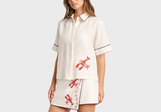 JAG Embroidered Lobster Shirt and Mini Skirt Set 1