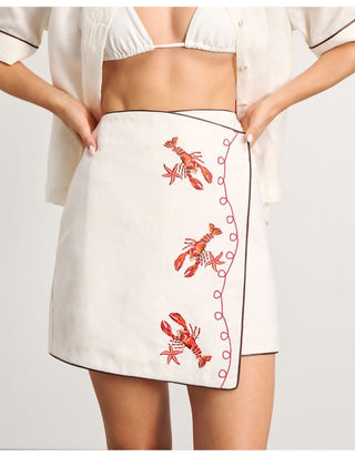 JAG Embroidered Lobster Shirt and Mini Skirt Set SKIRT VIEW