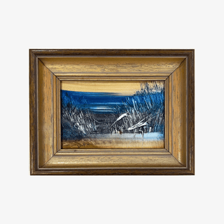 Jim Crofts Miniature Framed Coastal Landscape Oil Painting on Board, 1970s