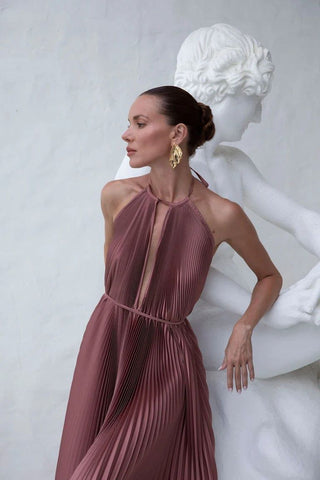 L'idée Boheme Gown - Suede close up