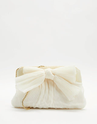  Rayne Pleated Frame Clutch with Bow from Loeffler Randall