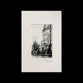 Signed Original Fine Art Black & White Paris Cityscape Photograph Titled 'Paris Moped' by Matt Irwin Photography