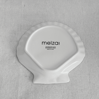 Meizai Ivory Scallop Shell Canape Serving Plate