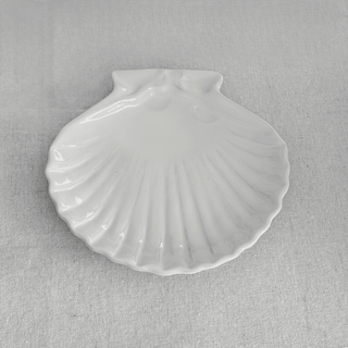 Meizai Ivory Scallop Shell Canape Serving Plate