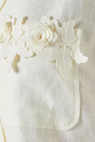 Oroton Rosebud Lace Camp Shirt lace applique