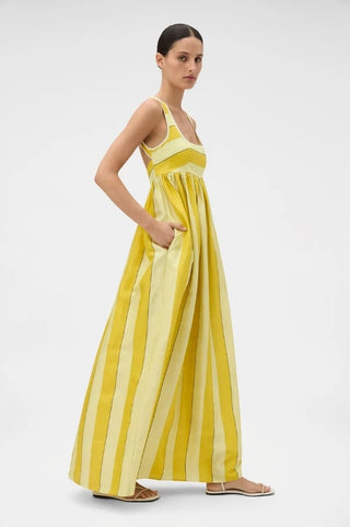 Oroton Slub Silk Striped Sundress SIDE