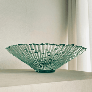 Mid-Century Modern Pavel Panek Starburst Glass Bowl, Libochovice Sklo Union, Czech Bohemian