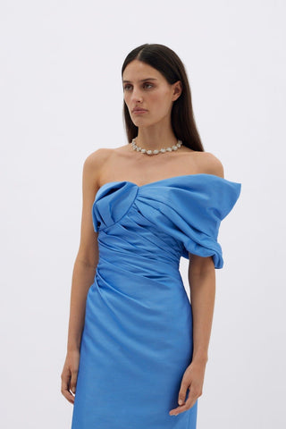 Rachel Gilbert Marlo Gown in Blue close