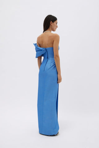 Rachel Gilbert Marlo Gown in Blue BACK