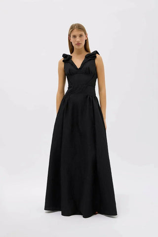 Rachel Gilbert Celia Gown in Black front 