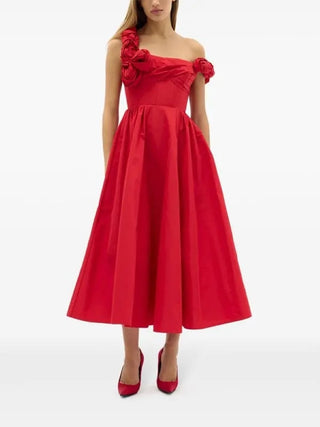 Rachel Gilbert Henley Midi Dress - Red