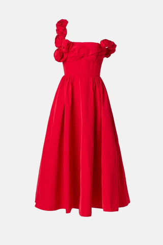Rachel Gilbert Henley Midi Dress - Red stock