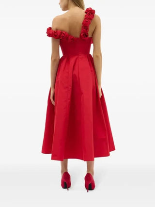 Rachel Gilbert Henley Midi Dress - Red back