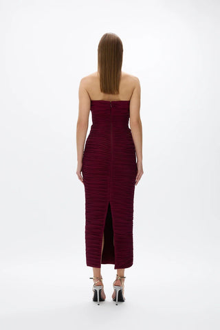 Rachel Gilbert Jensen Dress in Merlot 4