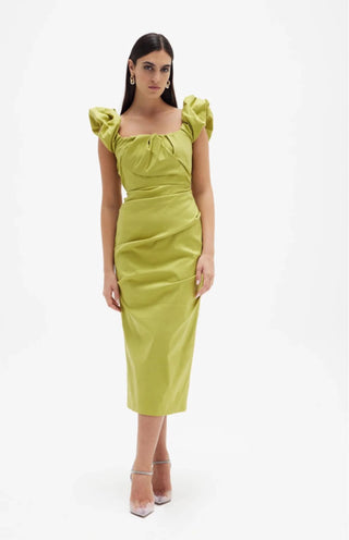 Rachel Gilbert Kalina Midi Dress Green