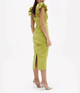 Rachel Gilbert Kalina Midi Dress Green SIDE