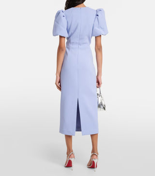 Rebecca Vallance Annabelle Puff Sleeve Midi Dress back view