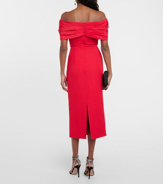 Rebecca Vallance Chiara Off-Shoulder Midi Dress Renascence Studio  BACK