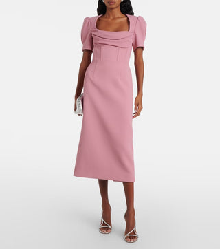 Rebecca Vallance Elora Short Sleeve Midi Dress Renascence Studio  FRONT