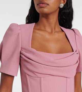 Rebecca Vallance Elora Short Sleeve Midi Dress Renascence Studio CLOSE UP