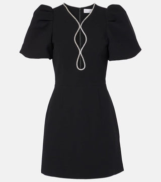 Rebecca Vallance Estella Puff Sleeve Mini Dress Black stock image