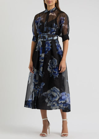 Rebecca Vallance Florentine Button Midi Dress FRONT