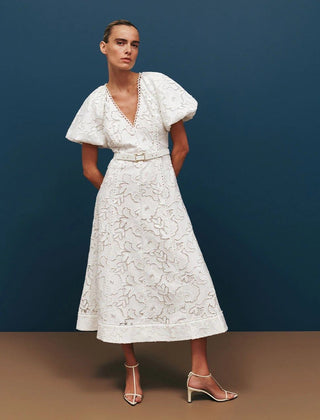 Rebecca Vallance Ginger Puff Sleeve Midi Dress