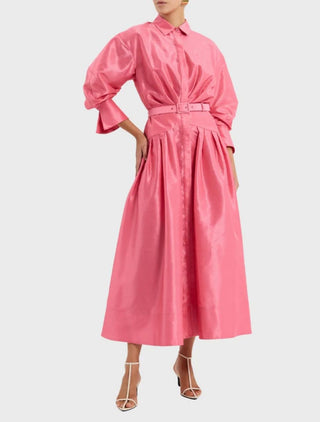 Rebecca Vallance Maple Shirt Midi Dress in Pink
