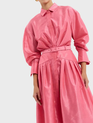 Rebecca Vallance Maple Shirt Midi Dress in Pink