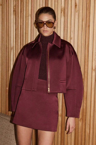 Rebecca Vallance Merlot Jacket and Skirt Set Renascence Studio 1