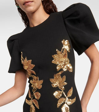 Rebecca Vallance Versailles Sequined Crepe Midi Dress Hire Close Up