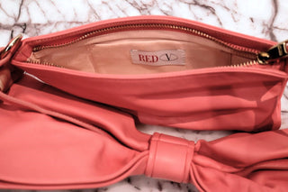 Red Valentino Pink Bow Handle Shoulder Bag inner pocket detail